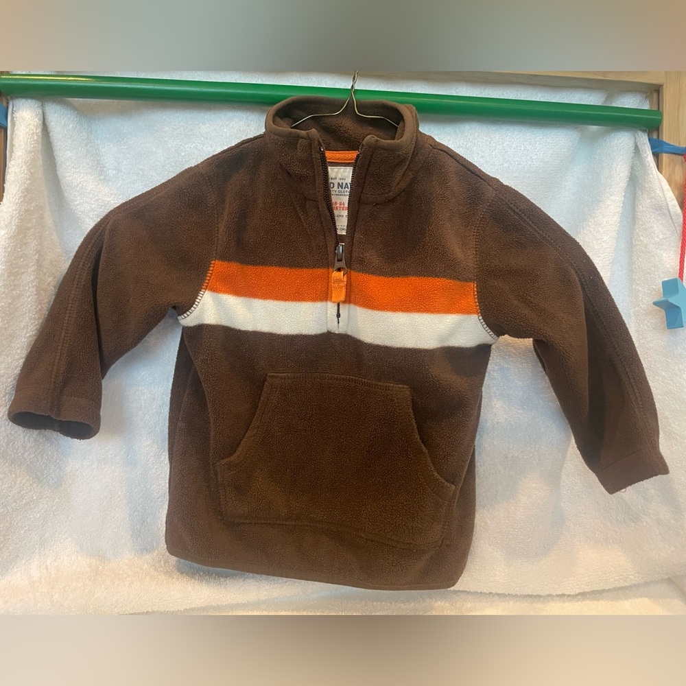 Old Navy Brown and Orange Kids Fleece Hoodie